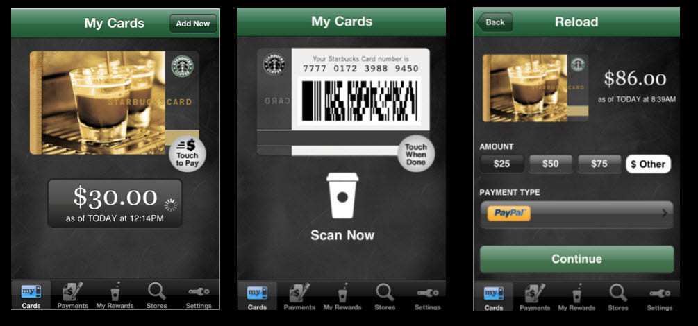Starbucks Card Mobile payments App