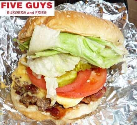 Five Guys Bacon Burger