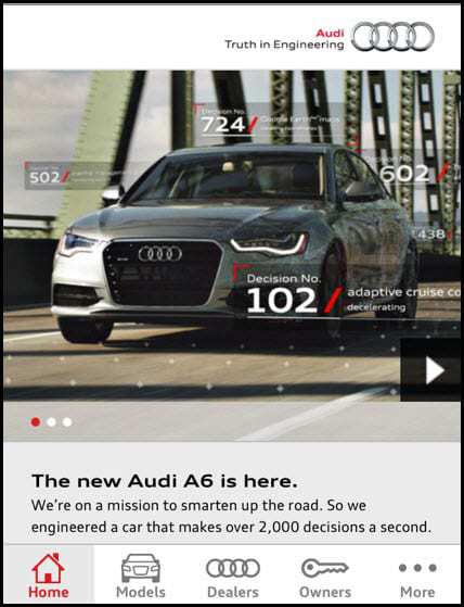 Audi augmented reality - Mobile Website