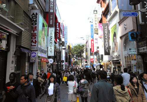 MyeongDong Street South Korea Mobile Commerce