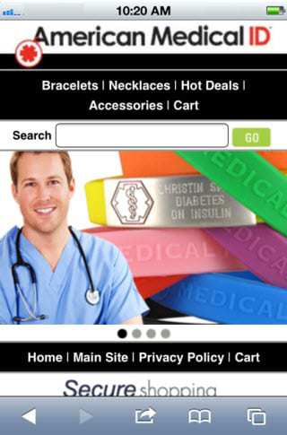 Mobile Website for American Medical ID