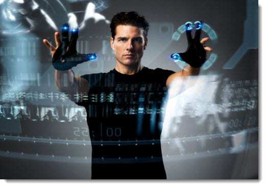 Scene from Minority Report the Movie - Perceptual Computing concept