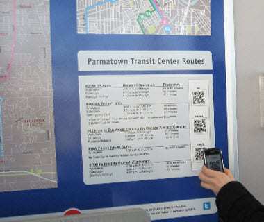 QR codes at bus stops