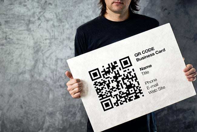 qr code business cards sign