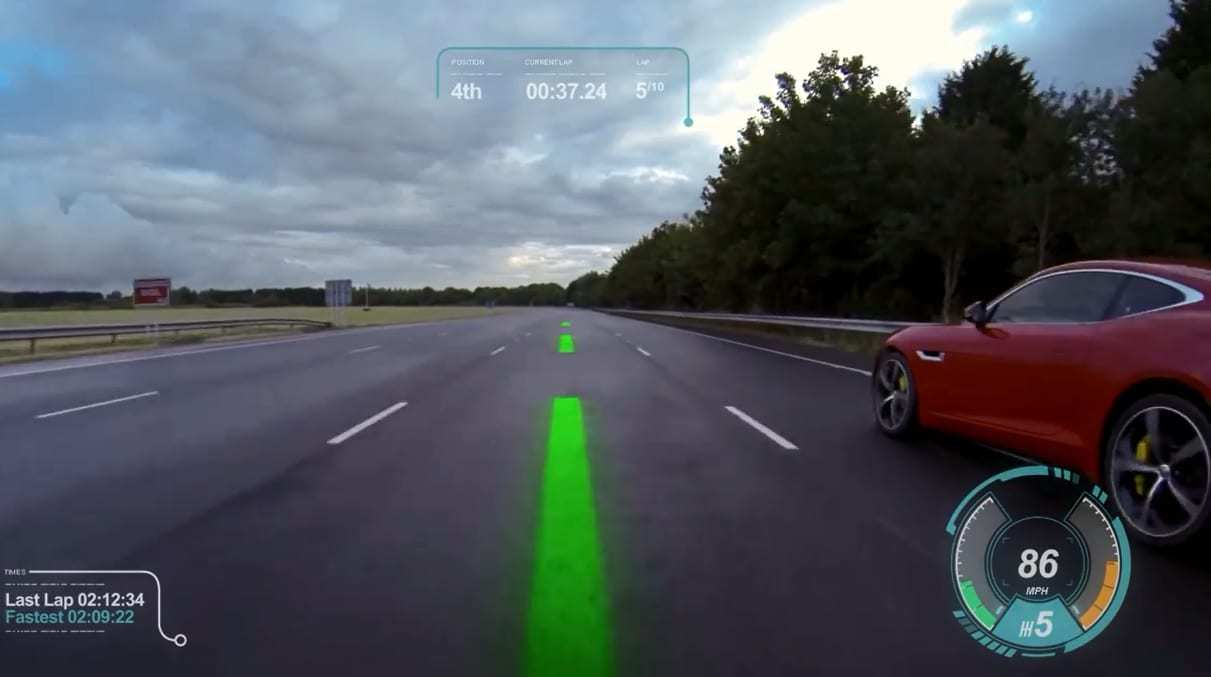 augmented reality windshield jaguar land rover