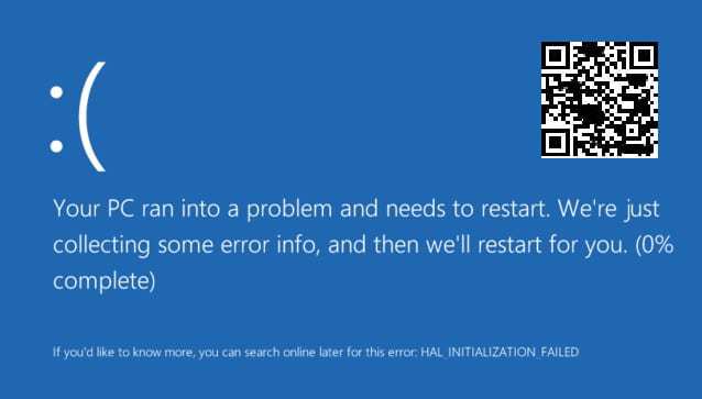 blue screen of death qr codes example not true image