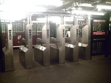 example of turnstiles - QR code metro