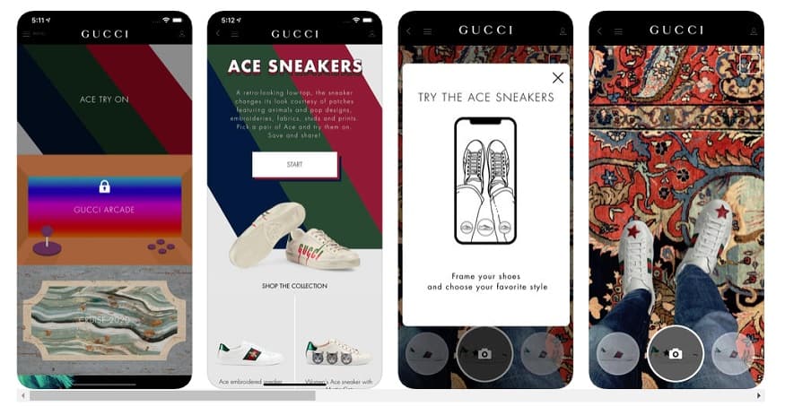 Gucci AR feature - Apple Store screenshot