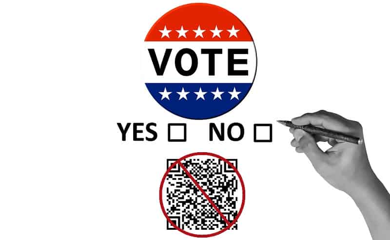 QR code ballot ban - U.S. vote
