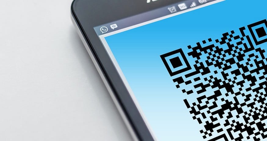 QR code security - Smartphone with QR code