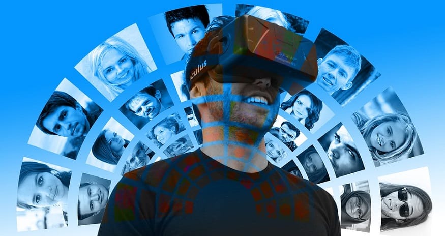 Facebook Oculus - man using VR Oculus headset