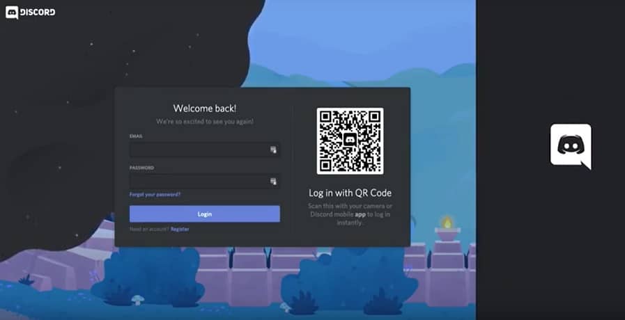 Discord log in
