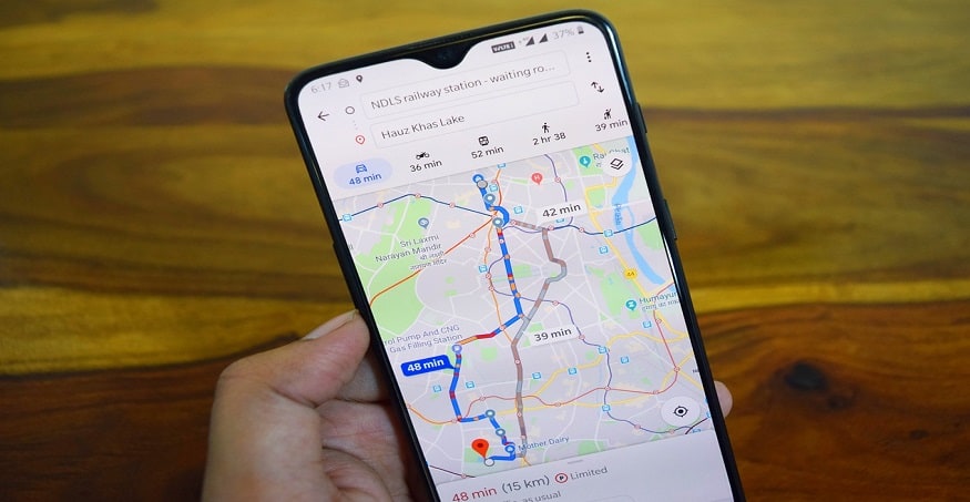 Google Maps app on phone