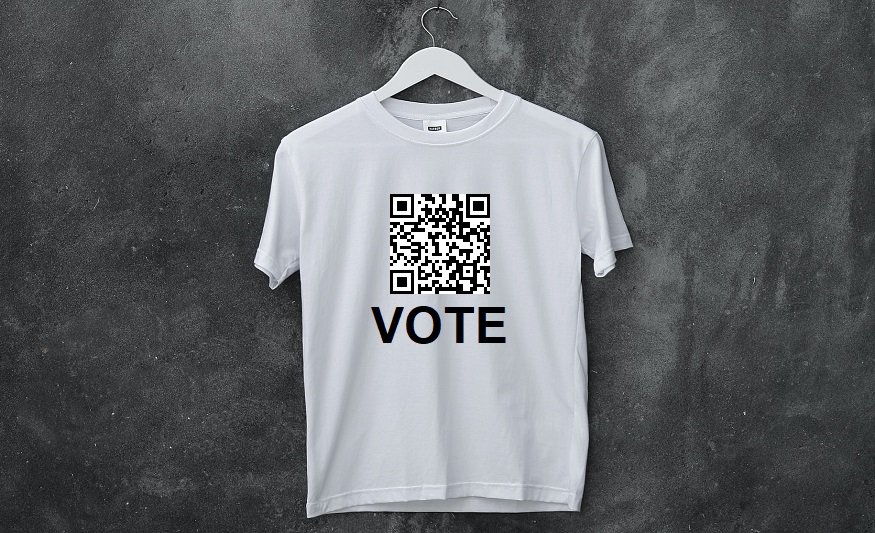 QR code T-shirts - white t-shirt with QR code on it