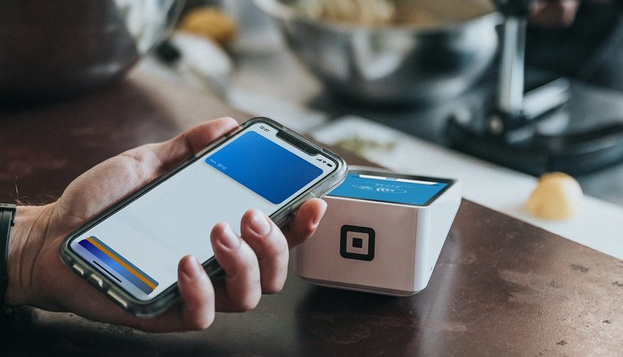 Square QR codes - Square pay machine and a mobile phone