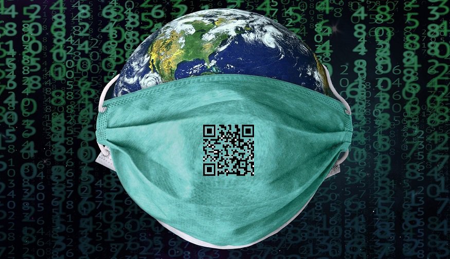 Global COVID QR Code - World - Mask - QR Code