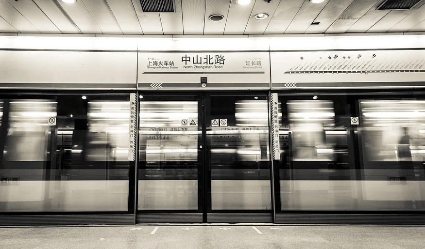 Scanning QR codes - Shanghai Metro