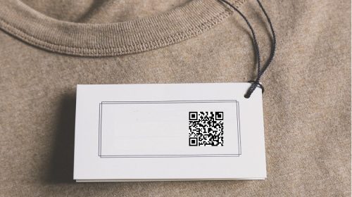 Mini QR codes - QR code on clothing tag