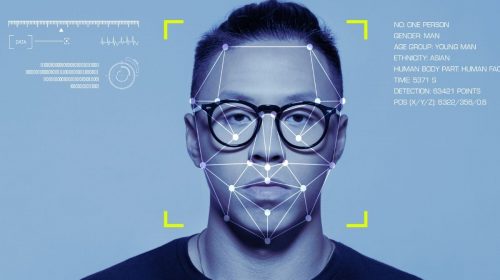 Facial recognition systems - Facial recognition used on man