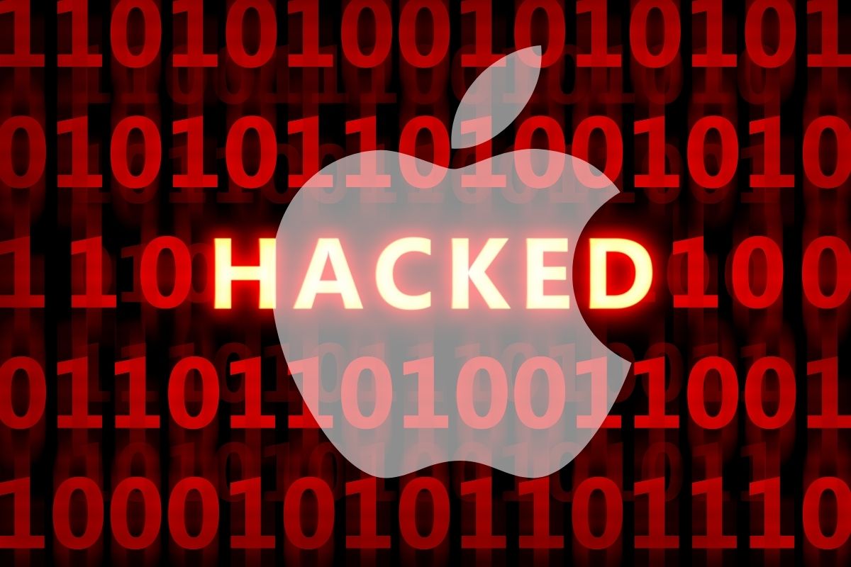 iPhone hacking - apple logo - hacked