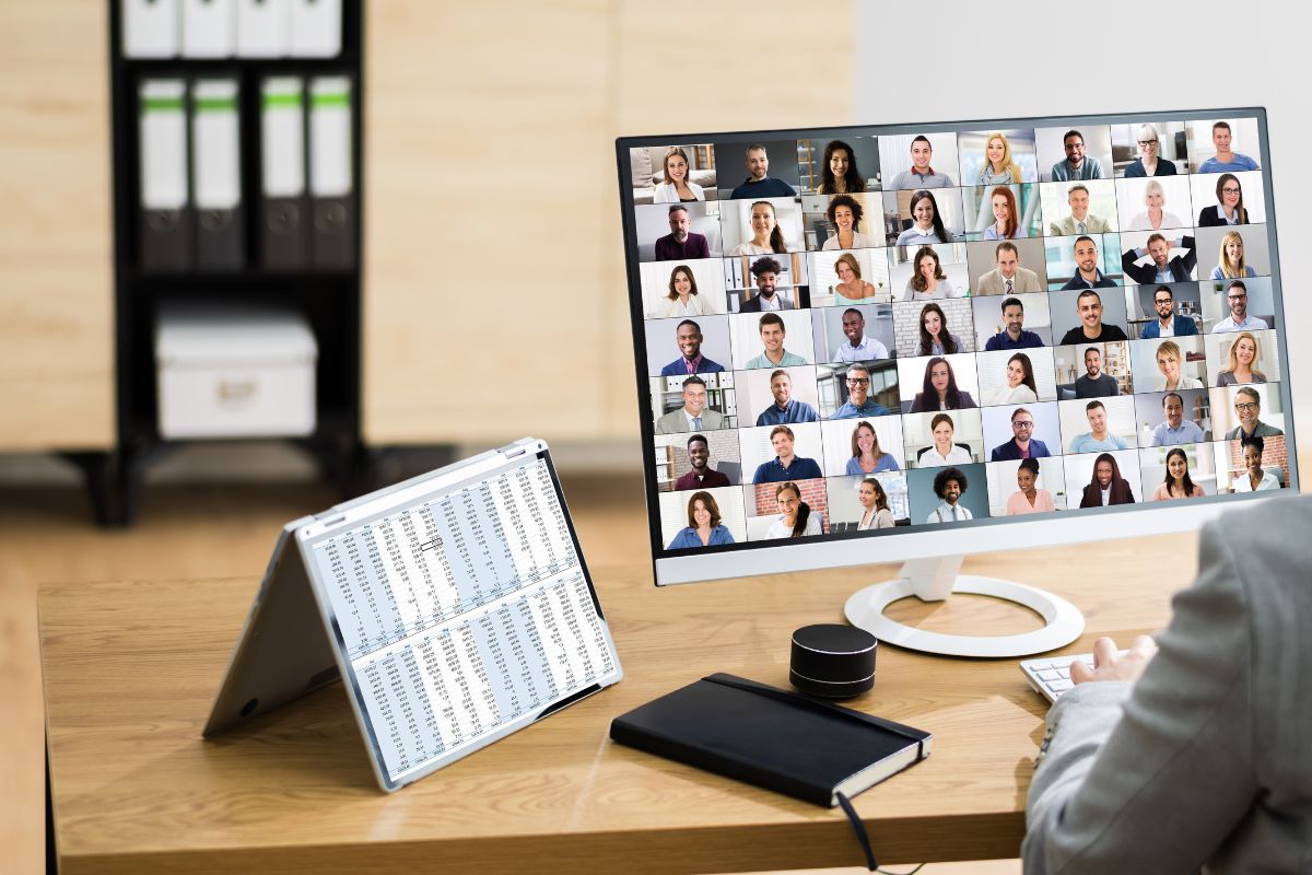 video meetings - person in online meeting