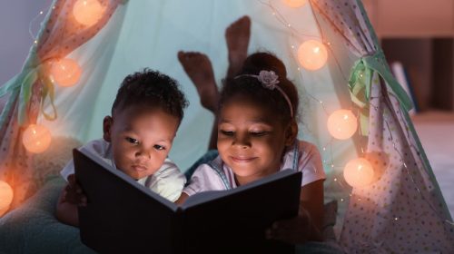 Bedtime Stories - Kids reading at nighttime