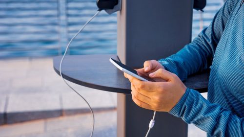 Mobile security - Person charging phone using public charging