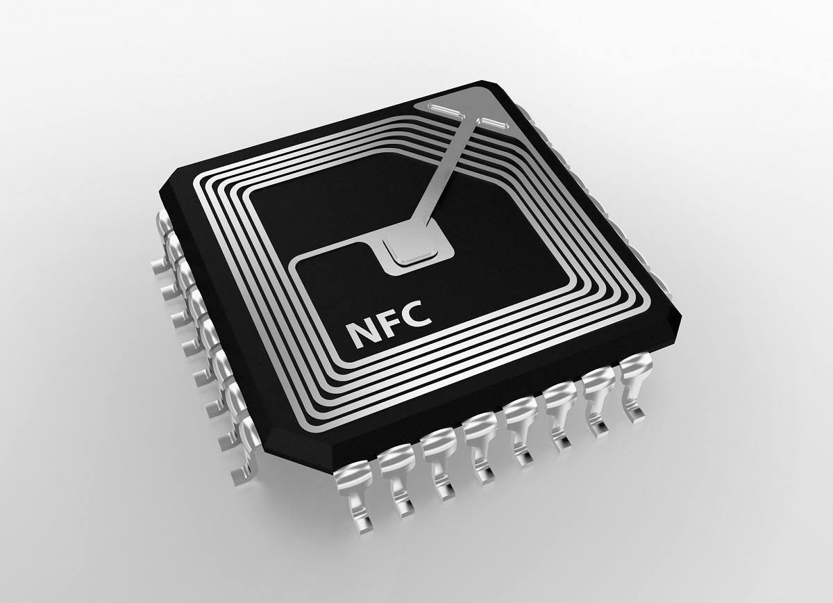Concept image of NFC technology chip