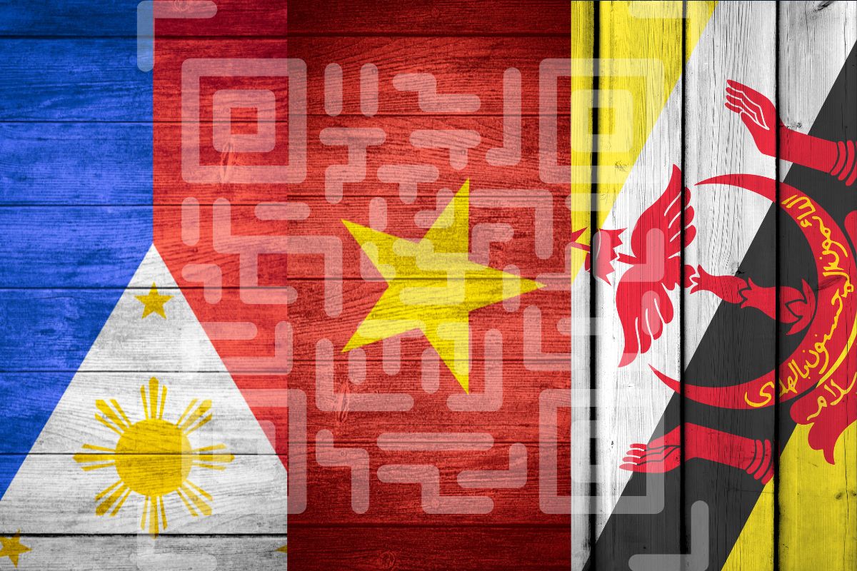 QR code payment - Philippines, Vietnam and Brunei flags