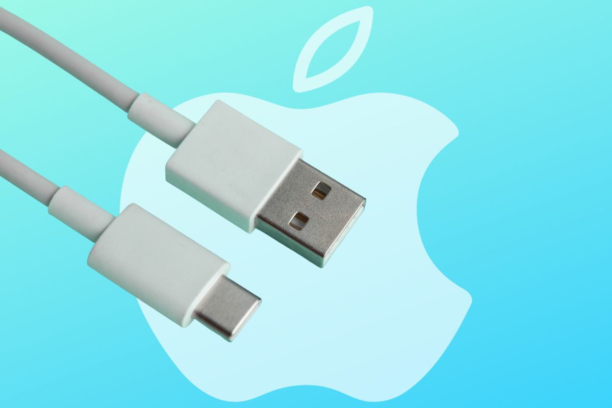 Next iPhone - Apple Logo and USB-C cables