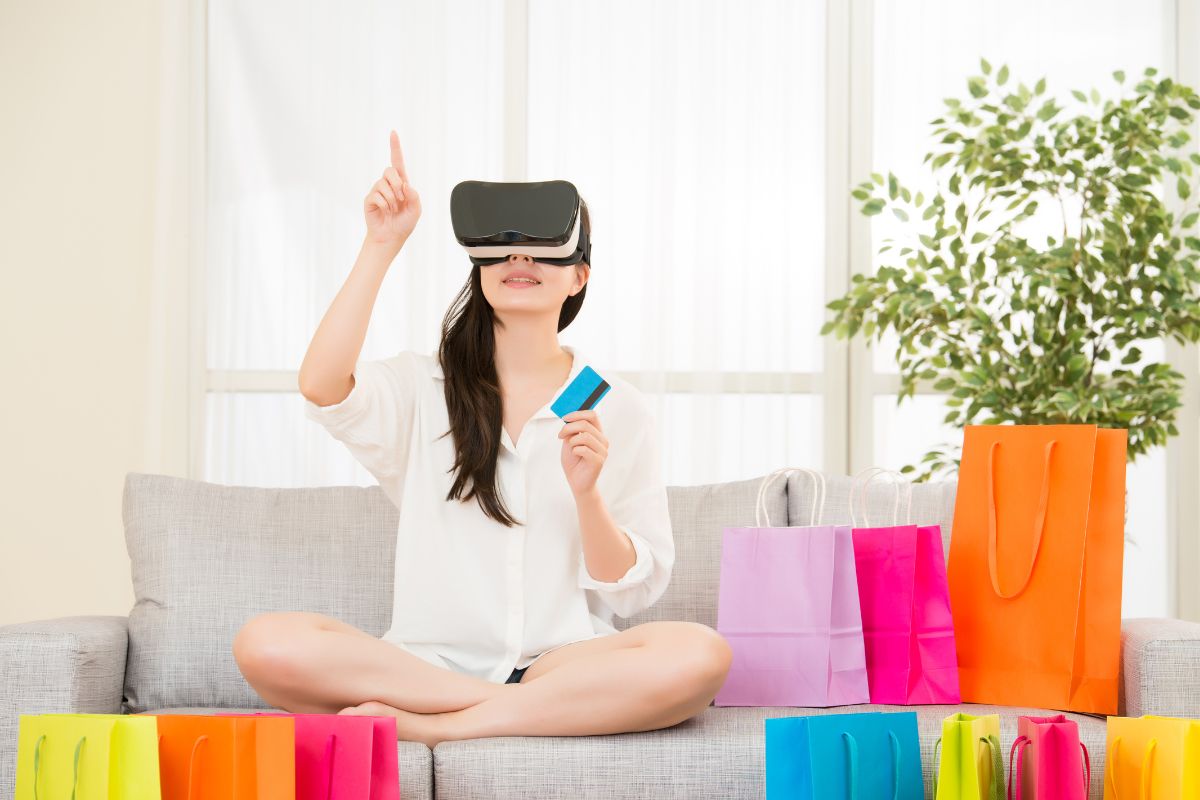 Virtual reality - Person Shopping wearing VR headset