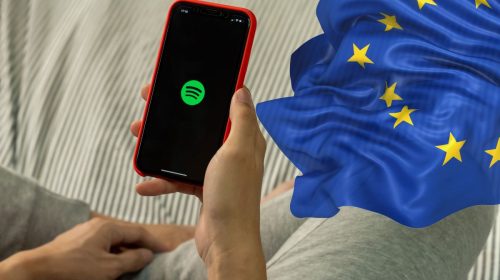 In-app sales - Spotify app on phone - EU flag