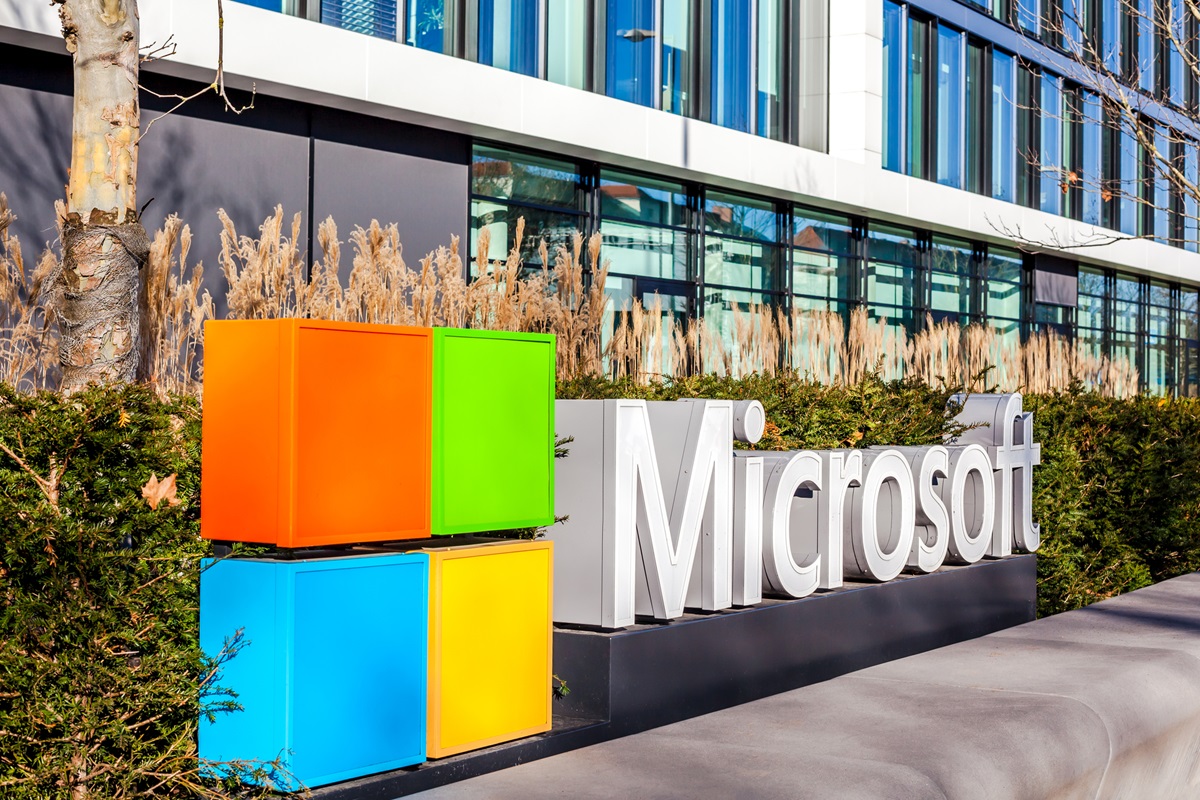 Artificial intelligence - Image of Microsoft Logo outside building
