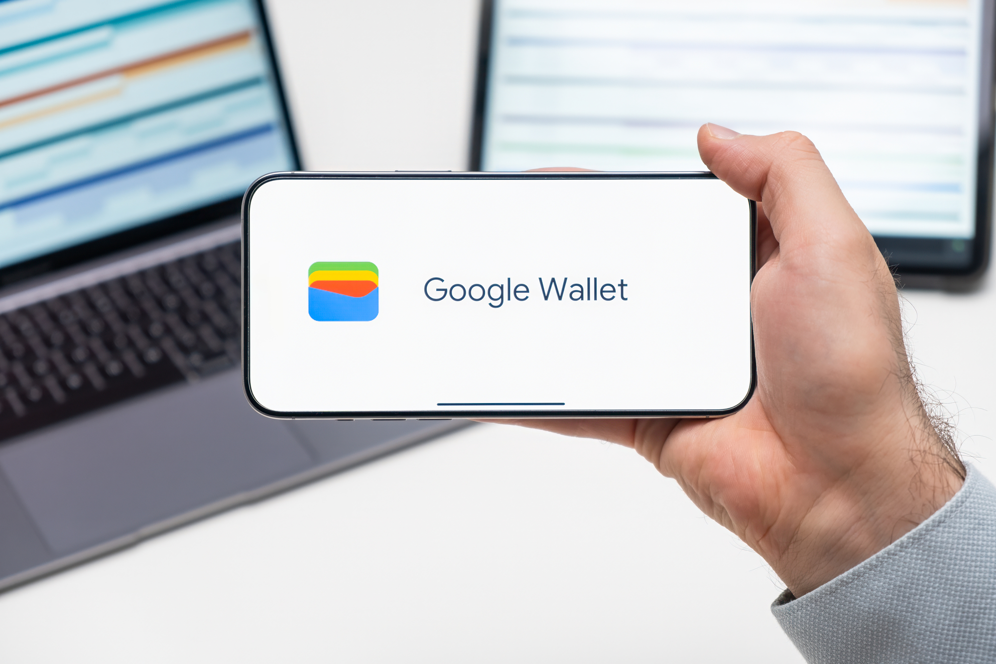 Google Wallet app on mobile phone screen
