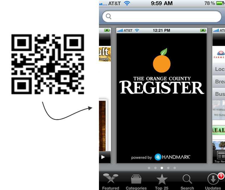 Newspaper QR Code Links to Free Smartphone App