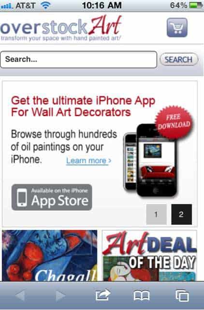 Overstockart.com Mobile Site