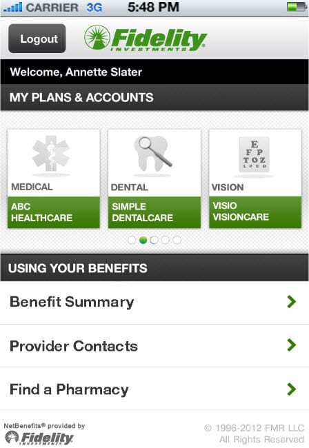 Fidelity Health and Insurance Mobile App