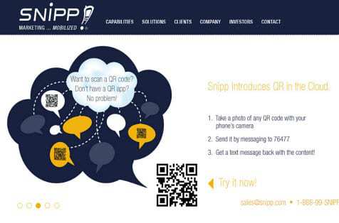 Snipp.com preview of QR code in the cloud