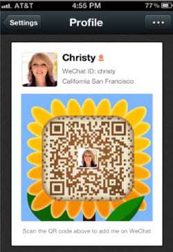 WeChat app qr codes