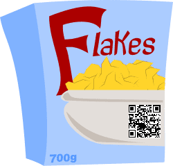 QR codes cereal product packaging