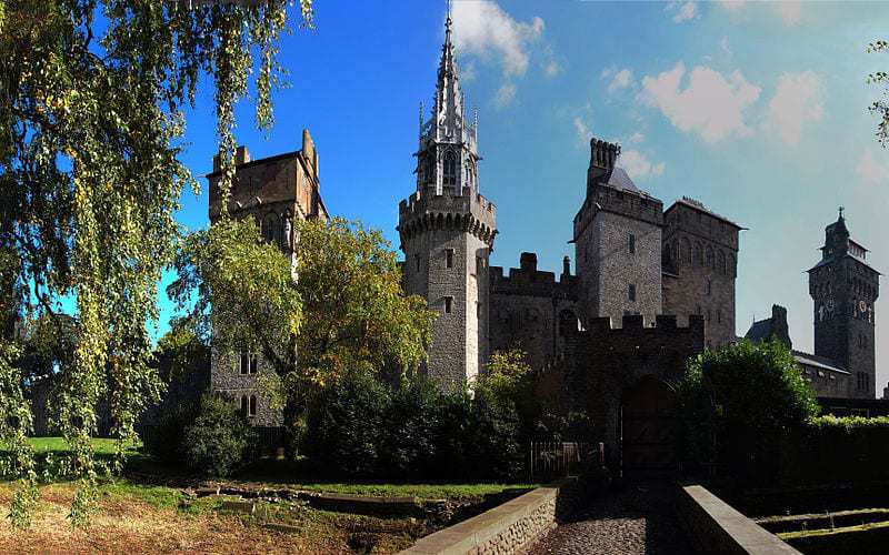 QR codes in bute park view of cardiff castle