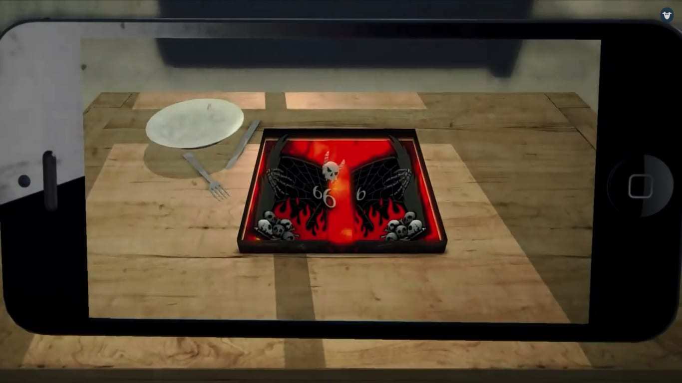 augmented reality hell pizza box
