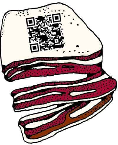 qr codes on pork food