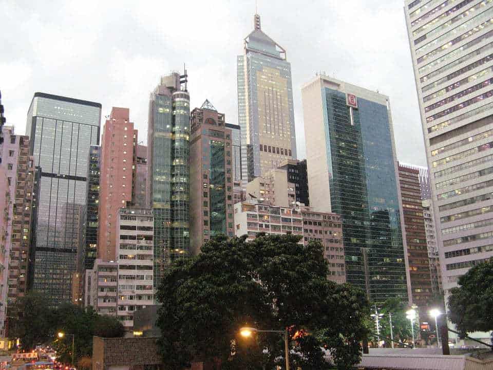 hong kong business district artistic qr codes for tourism