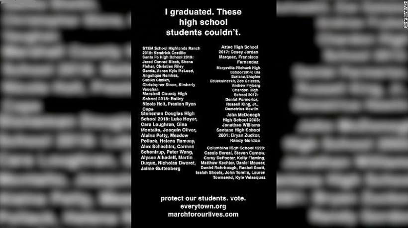QR Code Graduation Cap - Gina Warren's compiled list of school shooting victims
