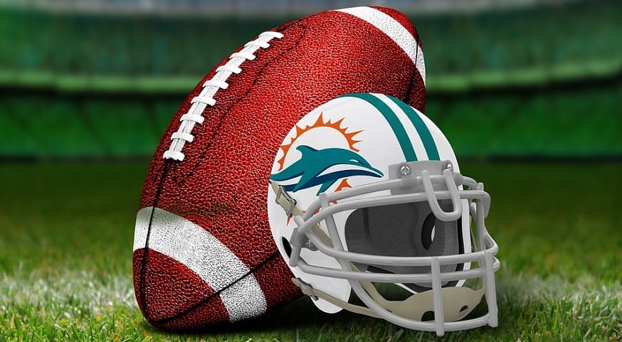 Miami Dolphins cryptocurrency - Miami Dolphins football and helmet