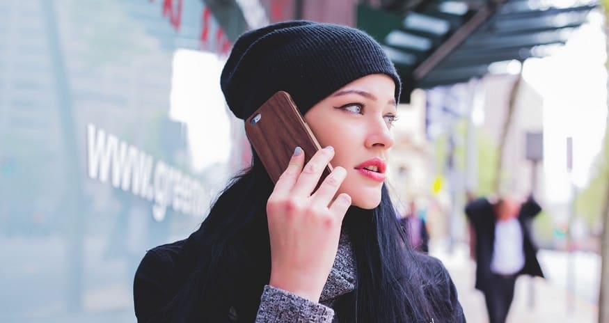 Mobile commerce security - Woman on Phone