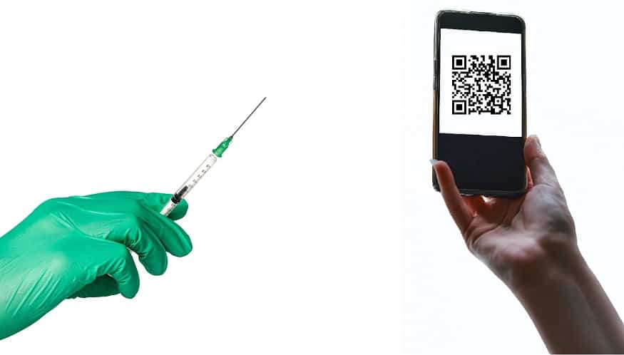 Vaccination QR codes - needle -phone - qr code