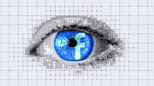 Deep Fakes - facebook logo in eye - digital