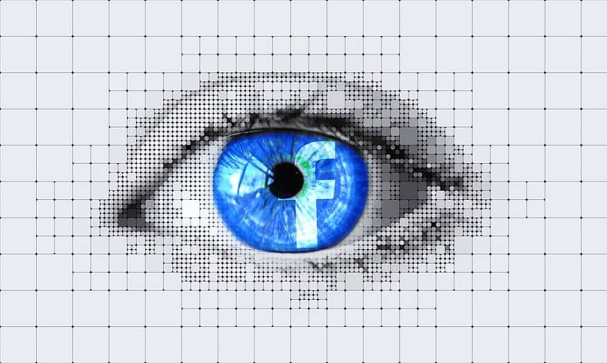 Deep Fakes - facebook logo in eye - digital